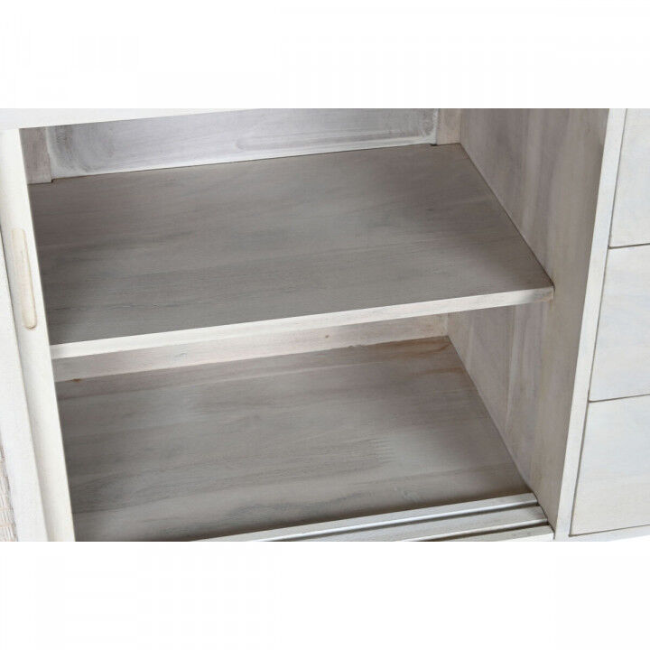 Aparador Home ESPRIT Blanco Ratán Madera de mango 155 x 40 x 80 cm