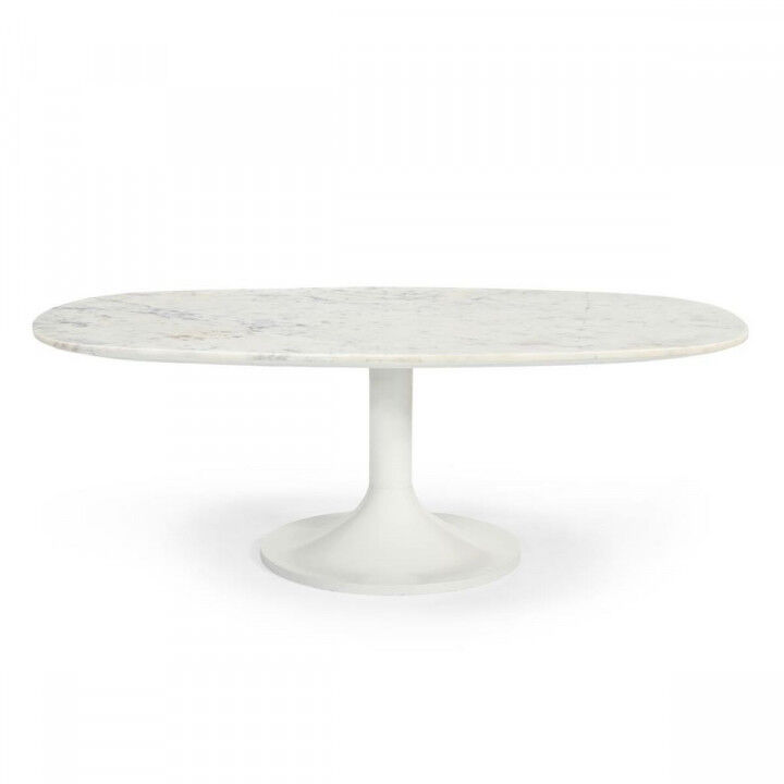 Mesa de Centro Home ESPRIT Blanco Metal Mármol 120 x 70 x 39 cm