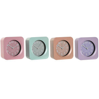 Orologio da Tavolo Home ESPRIT Verde Rosa Corallo Lilla (4 Unità)