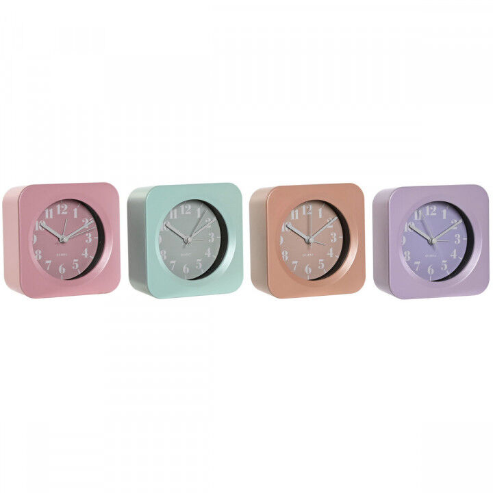 Orologio da Tavolo Home ESPRIT Verde Rosa Corallo Lilla (4 Unità)