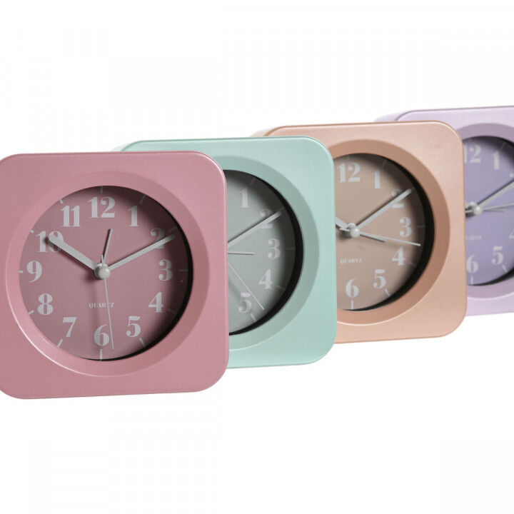 Reloj de Mesa Home ESPRIT Verde Rosa Coral Lila (4 Unidades)