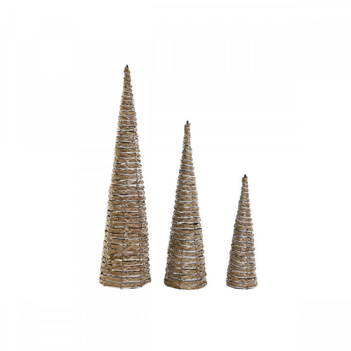 Christmas bauble DKD Home Decor White Natural 20 x 20 x 80 cm (3 Pieces)