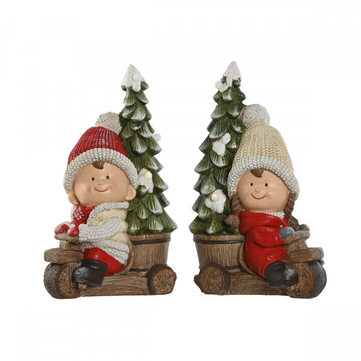Kerstversiering Home ESPRIT Rood Groen 31,5 x 20 x 50 cm (2 Stuks)