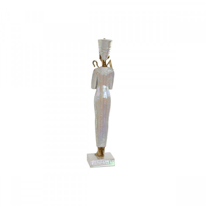 Figura Decorativa Home ESPRIT Blanco Dorado Resina Oriental Egipcio 10 x 9 x 52 cm (2 Unidades)