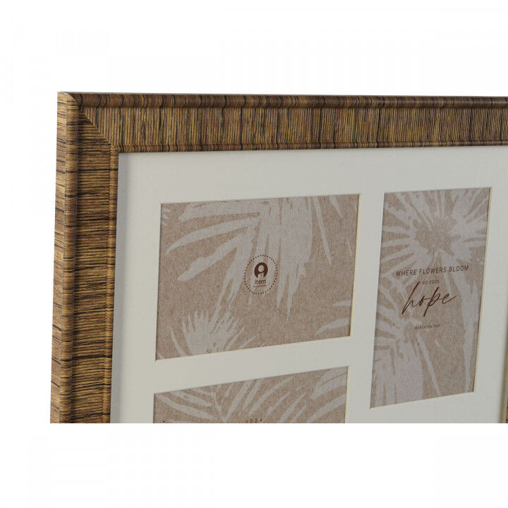 Cornice Portafoto Home ESPRIT Marrone Beige Naturale Avorio Cristallo polistirene Scandinavo 34 X 2 X 38 cm (4 Unità)