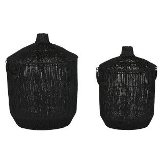 Basket set Home ESPRIT Black Jute Metal (2 Pieces)