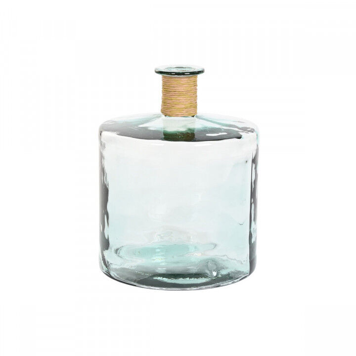 Vaso Home ESPRIT Trasparente Juncus Vetro riciclato Naturale 35 x 35 x 45 cm