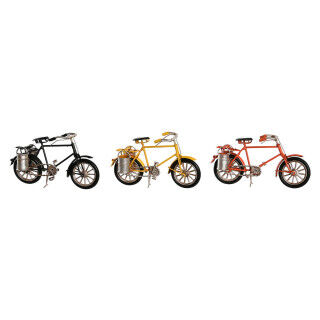 Decorative Figure DKD Home Decor Yellow Black Orange Bicycle Vintage 16,5 x 5,5 x 9 cm (3 Units)