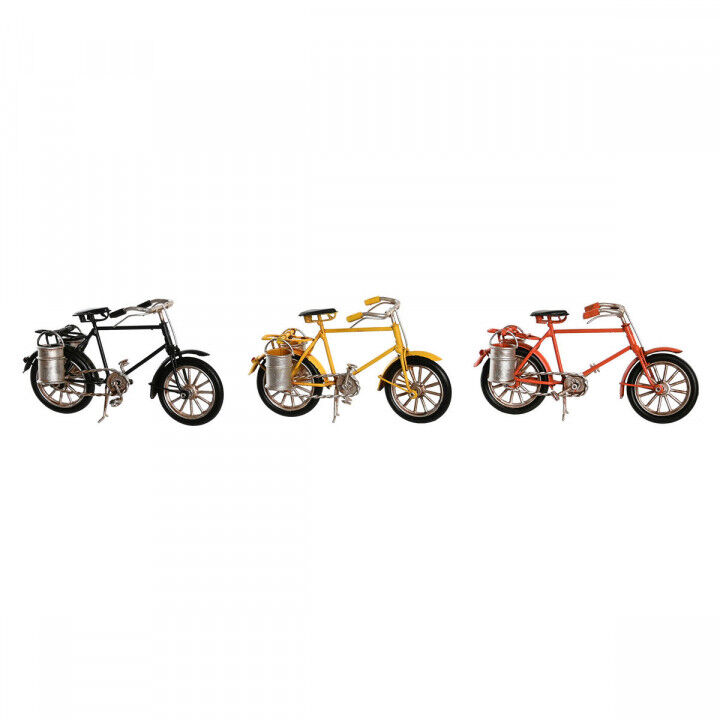 Statua Decorativa DKD Home Decor Giallo Nero Arancio Bicicletta Vintage 16,5 x 5,5 x 9 cm (3 Unità)