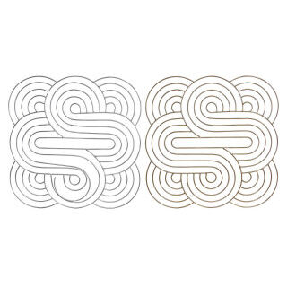 Decorazione da Parete DKD Home Decor Dorato Argentato Astratto Orientale 61 x 1 x 61 cm (2 Unità)