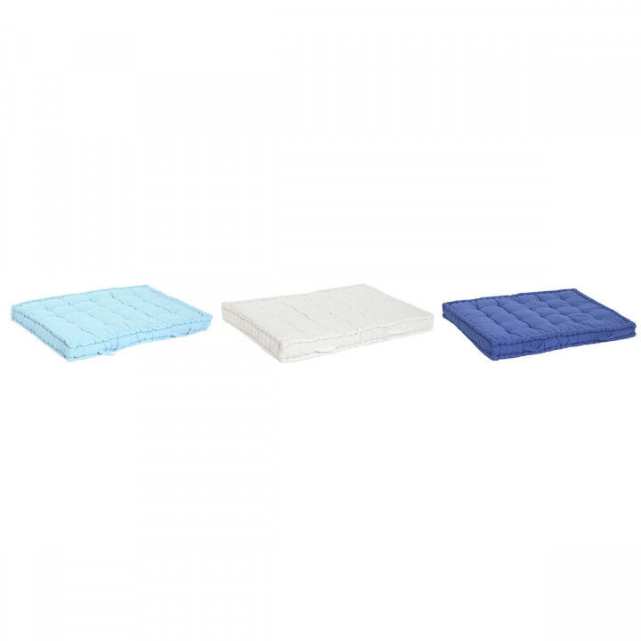 Bodenkissen DKD Home Decor Blau Marineblau Greige 110 x 78 x 12 cm (3 Stück)
