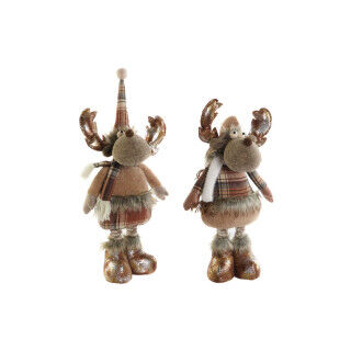 Kerstversiering DKD Home Decor Bruin Rendier 18 x 17 x 48 cm (2 Stuks)
