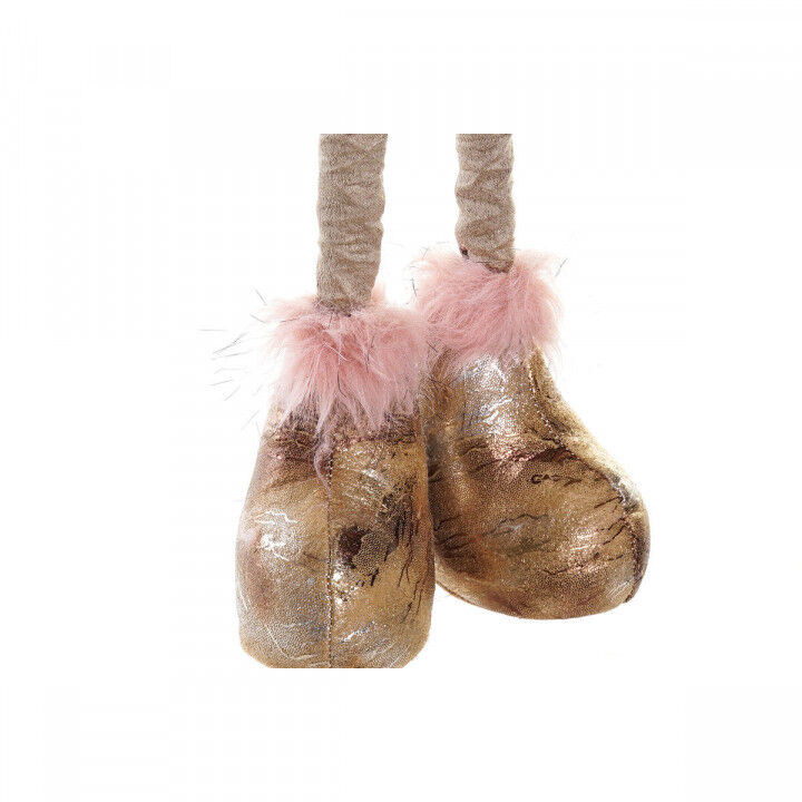 Weihnachtsschmuck DKD Home Decor Weiß Rosa Gold Rentier 15 x 17 x 50 cm (2 Stück)