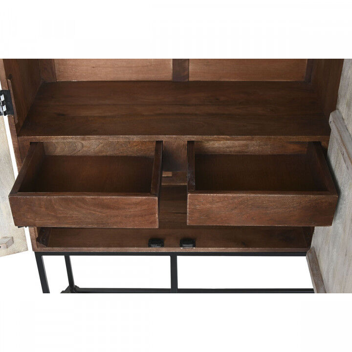 Schrank Home ESPRIT Weiß Schwarz Metall Mango-Holz 180 x 40 x 160 cm