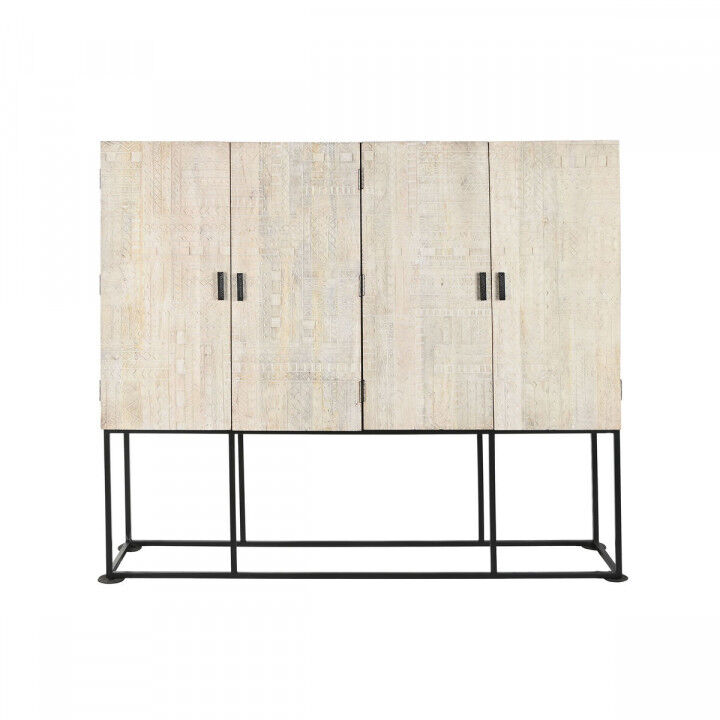 Armoire Home ESPRIT Blanc Noir Métal Bois de manguier 180 x 40 x 160 cm