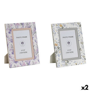 Photo frame DKD Home Decor White Grey Lilac Light Pink Aluminium (2 Units)