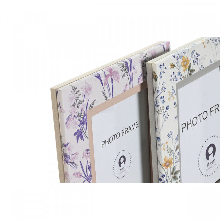 Fotorahmen DKD Home Decor Weiß Grau Lila Hellrosa Aluminium (2 Stück)