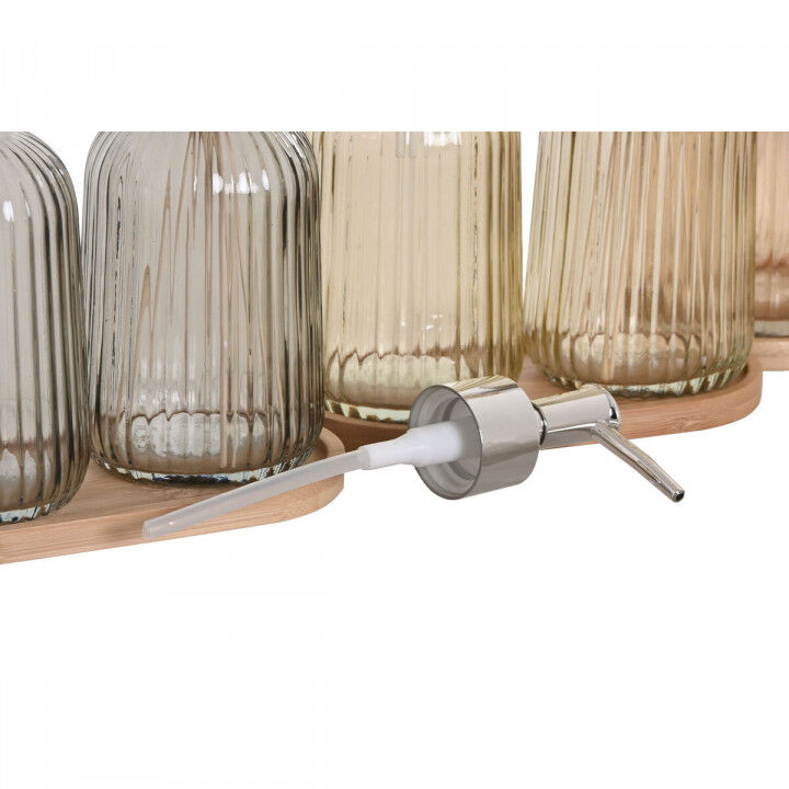 Bath Set Home ESPRIT Grey Orange Amber Bamboo Crystal 3 Pieces