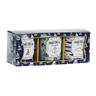 Kaars DKD Home Decor Blauw Was Kristal 17 x 5 x 6 cm (3 Stuks)