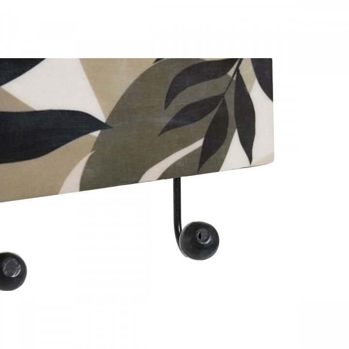 Perchero de Pared DKD Home Decor Multicolor Hierro Madera de mango Tropical Hoja de planta Lacado 38 x 5 x 18 cm (2 Unidades)