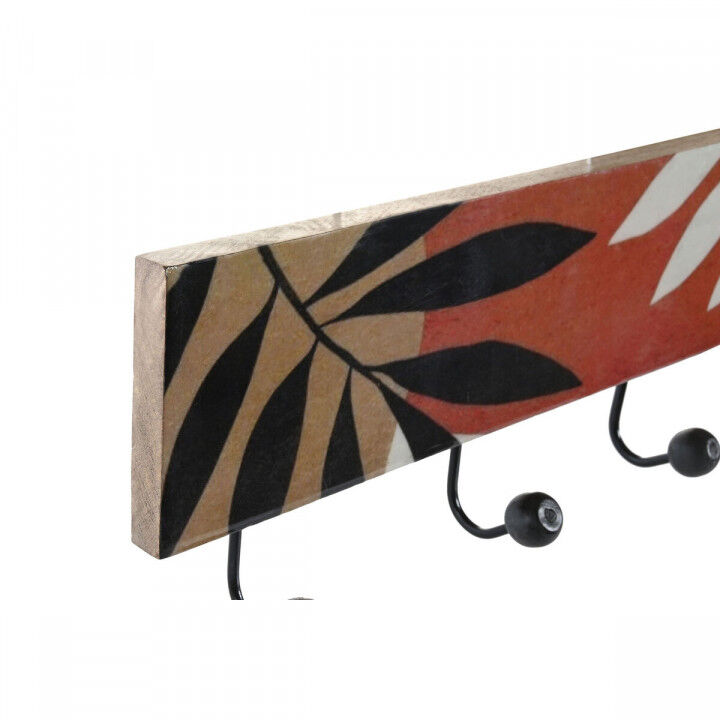 Wandkapstok DKD Home Decor Multicolour Ijzer Mangohout Tropisch Blad van een plant Coating 38 x 5 x 18 cm (2 Stuks)