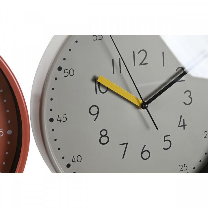 Wall Clock DKD Home Decor White Turquoise Terracotta PVC Urban 30 x 4,3 x 30 cm (3 Units)