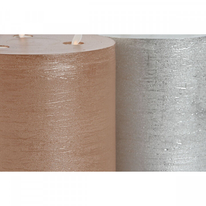 LED Kerze DKD Home Decor Gold Silberfarben 15 x 15 x 15 cm (AA) (2 Stück)