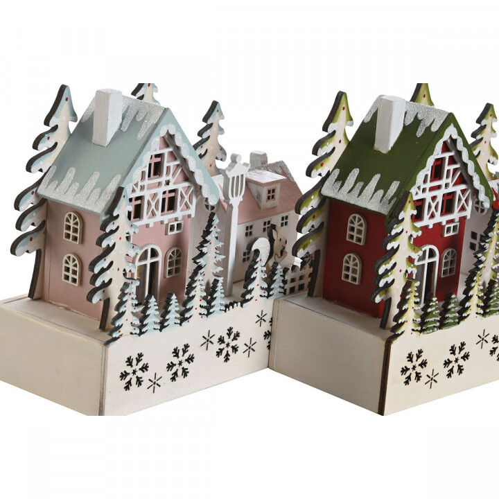 Weihnachtsschmuck DKD Home Decor Rot Rosa 21 x 9,5 x 19 cm (2 Stück)