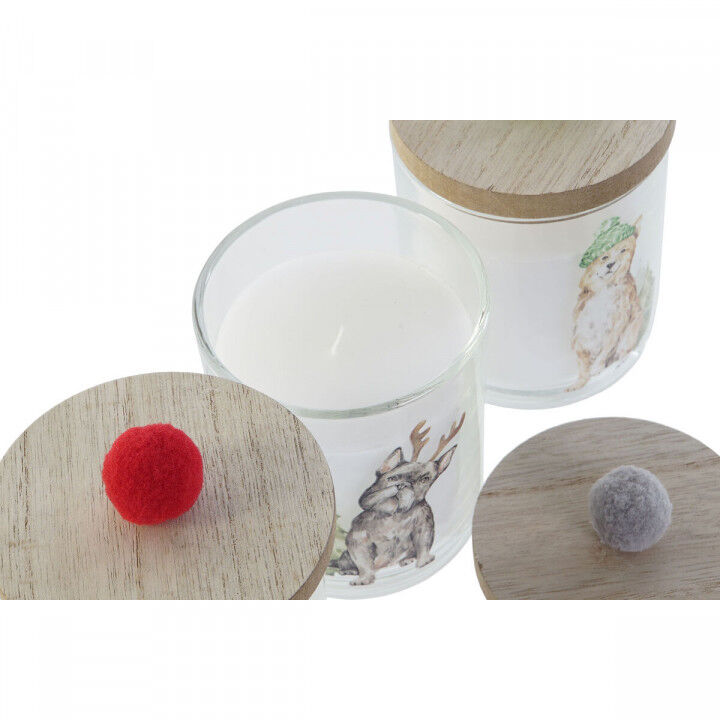 Kerze DKD Home Decor Bunt Bommeln Weihnachten 8 x 8 x 9 cm 8 x 8 x 11 cm (3 Stück) (2 Stück)