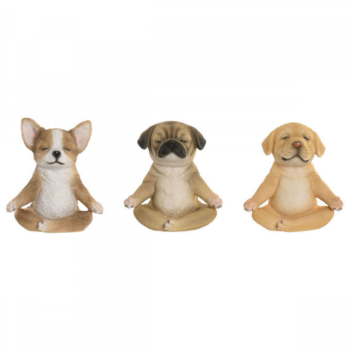 Figura Decorativa Home ESPRIT Marrón Perro 14,5 X 9,5 X 16 CM (3 Unidades)