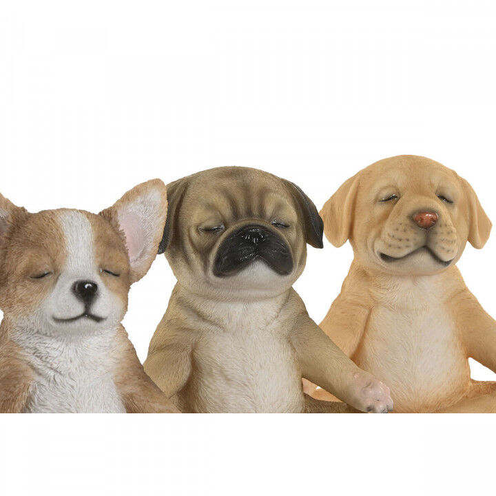 Decorative Figure Home ESPRIT Brown Dog 14,5 X 9,5 X 16 CM (3 Units)