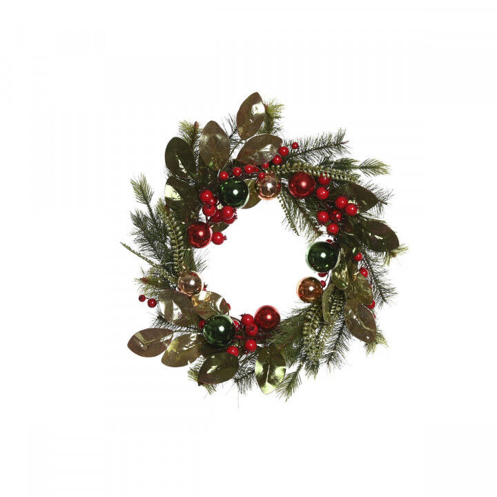 Couronne de Noël Home ESPRIT Rouge Vert PVC 50 x 15 x 50 cm