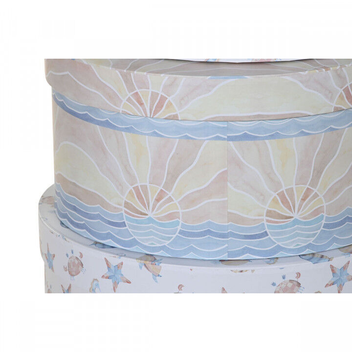 Jeu de Caisses de Rangement Empilables DKD Home Decor Enfant Multicouleur Carton (37,5 x 37,5 x 18 cm)