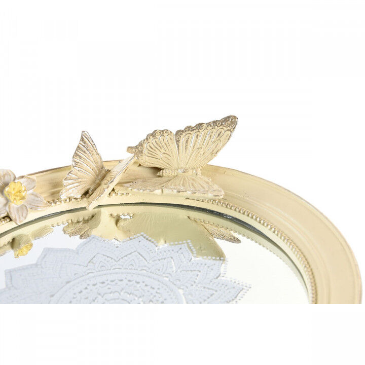 Tischdekoration DKD Home Decor Beige Harz Spiegel 24 x 22,6 x 18 cm