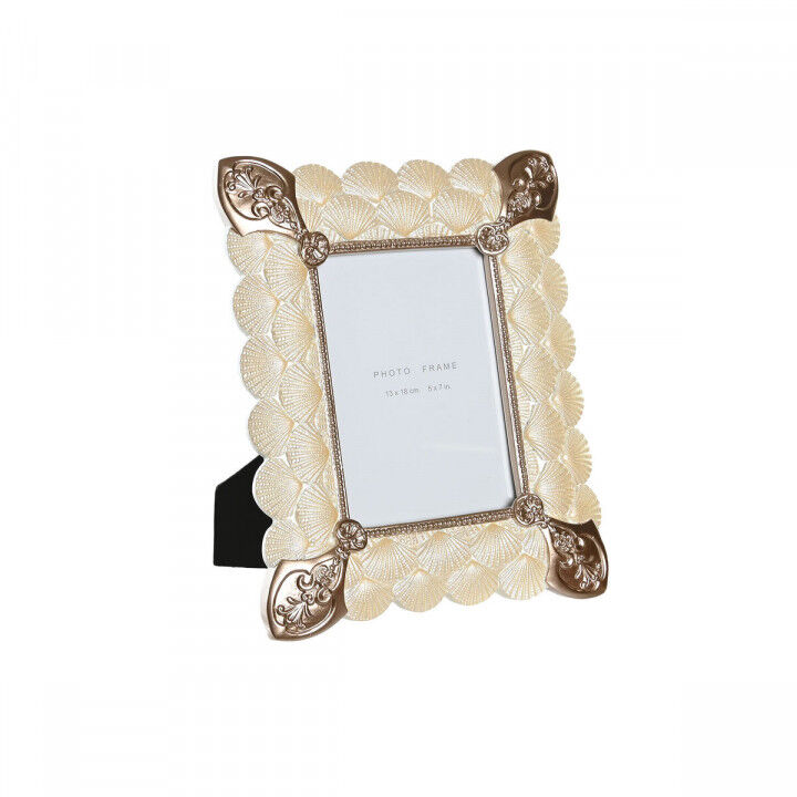 Fotolijsten DKD Home Decor 22,8 x 2,6 x 28,6 cm Kristal Koper Wit Hars Romantiek