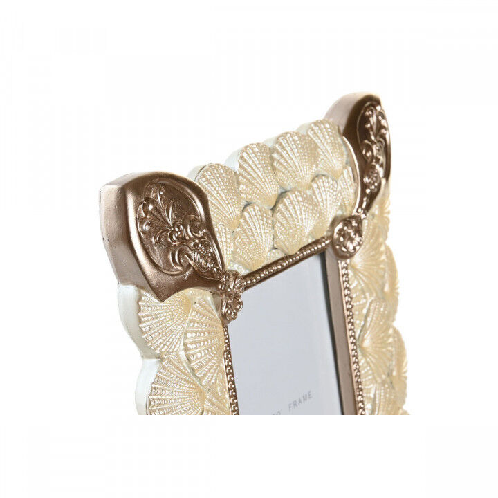 Fotolijsten DKD Home Decor 20,4 x 2,5 x 26 cm Koper Wit Hars Romantiek