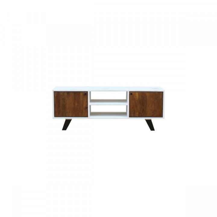 Mueble de TV DKD Home Decor Blanco 135 x 35 x 40 cm Metal Madera de mango