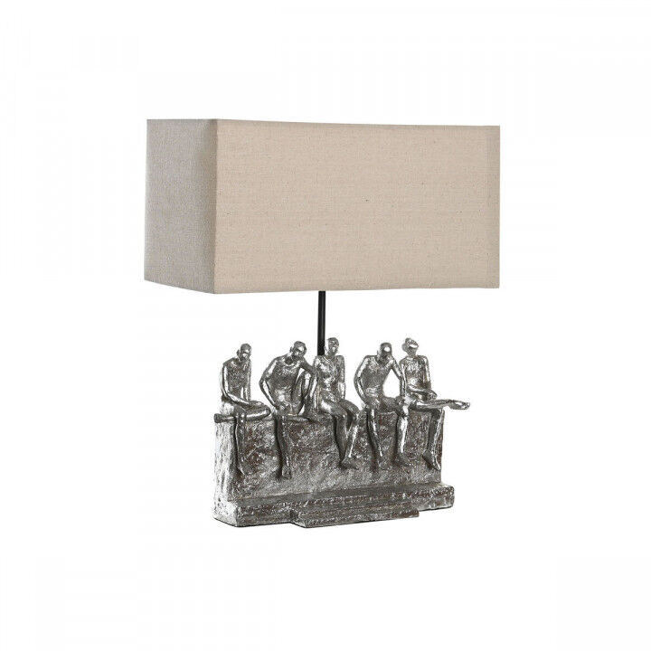 Lampe de bureau DKD Home Decor 36 x 21,5 x 43 cm Argenté Beige Métal Résine 220 V 50 W