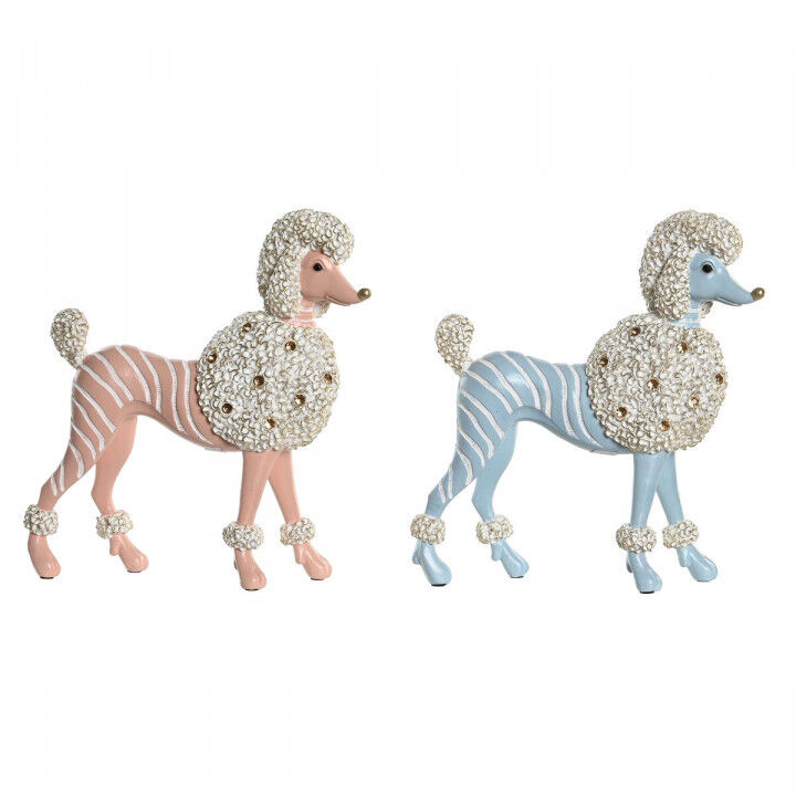 Decoratieve figuren DKD Home Decor Scandi 25 x 8 x 27,5 cm Blauw Roze (2 Stuks)