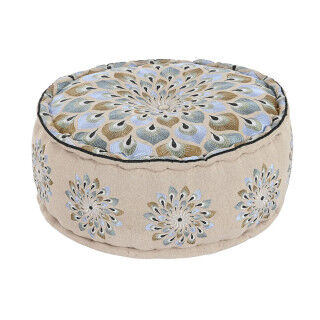 Pouf DKD Home Decor Bleu Beige