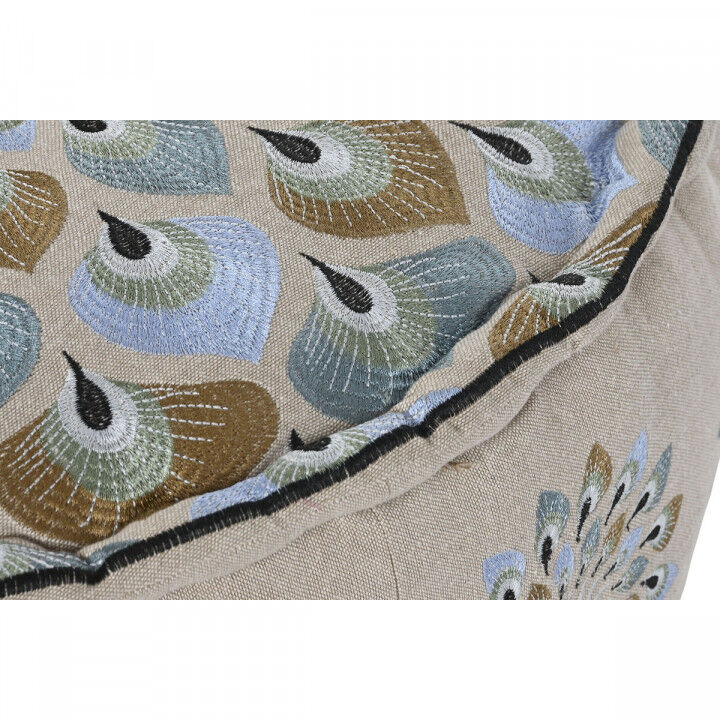 Poef DKD Home Decor Blauw Beige