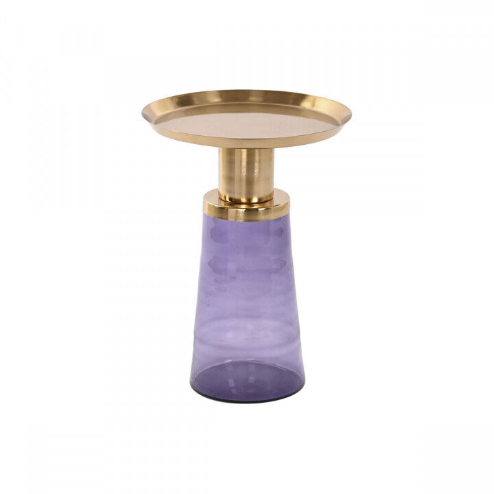 Bijzettafel DKD Home Decor 37 x 37 x 50 cm Kristal Blauw Gouden Ijzer