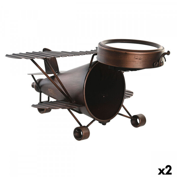 Orologio da Tavolo DKD Home Decor Dorato Argentato Aereo (2 Unità)