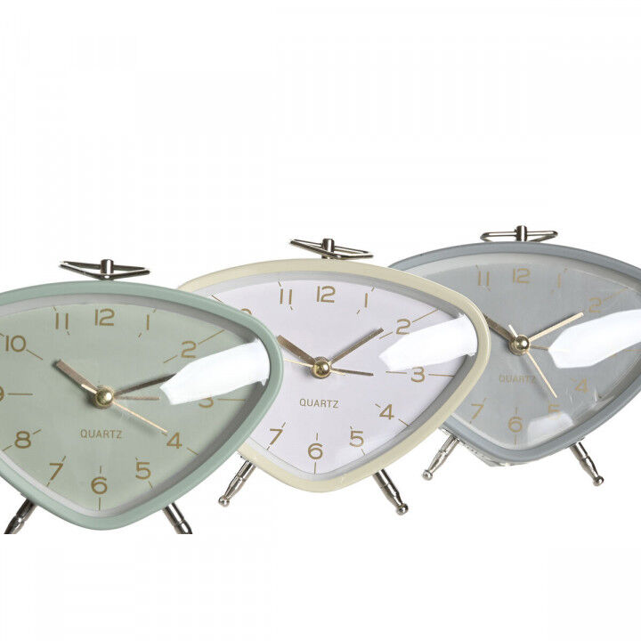 Alarm Clock DKD Home Decor Blue White Grey PVC Metal Vintage 11,5 x 4 x 10 cm (3 Units)