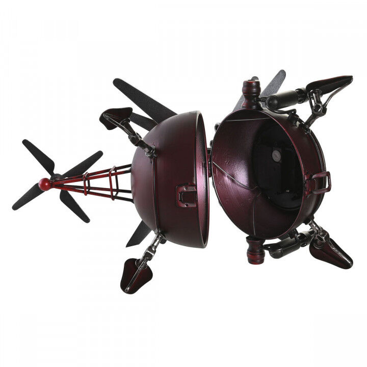 Tafelklok DKD Home Decor Rood Zilverkleurig Helicopter (2 Stuks)