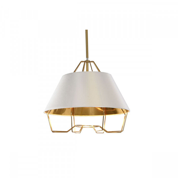 Lampadario DKD Home Decor Bianco Dorato PVC Metallo 50 W 38 x 38 x 32 cm