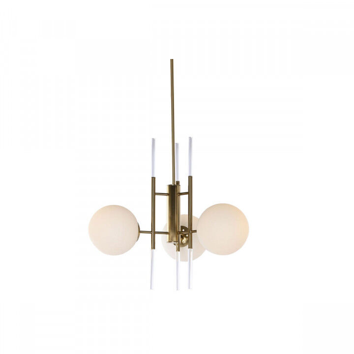 Plafondlamp DKD Home Decor 64 x 64 x 64 cm Kristal Gouden Metaal Wit 50 W