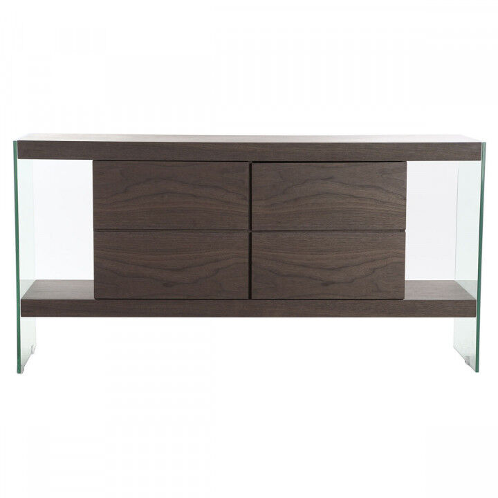Aparador DKD Home Decor Marrón Transparente Cristal Nogal Madera MDF 160 x 45 x 80 cm
