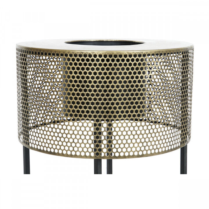 Plantenbakkenset DKD Home Decor 33 x 33 x 67 cm Zwart Gouden Metaal Loft