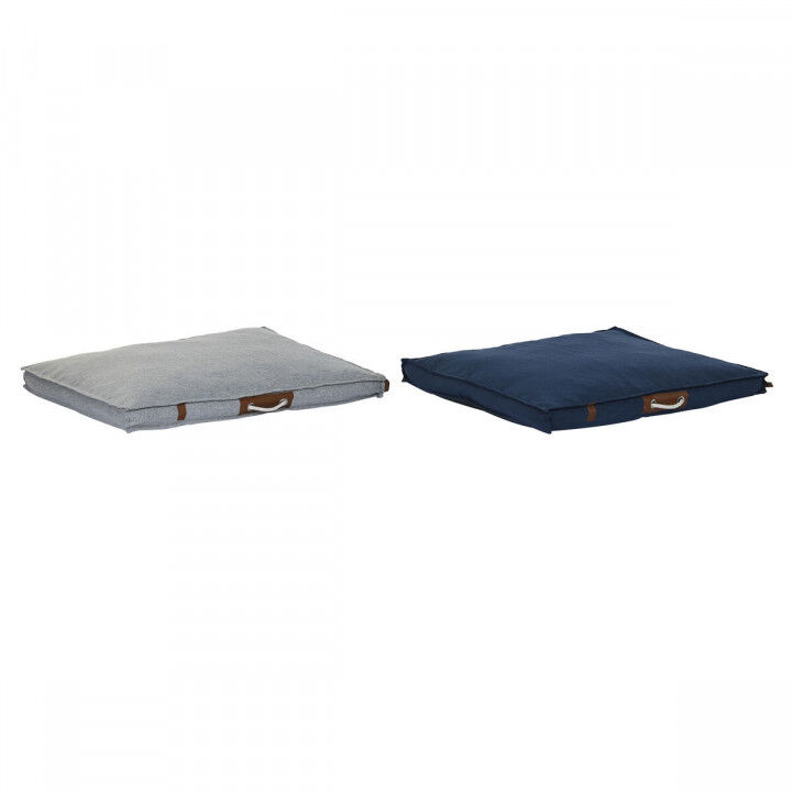 Pet bed DKD Home Decor 88 x 68 x 10 cm Navy Blue Light grey 2 Units